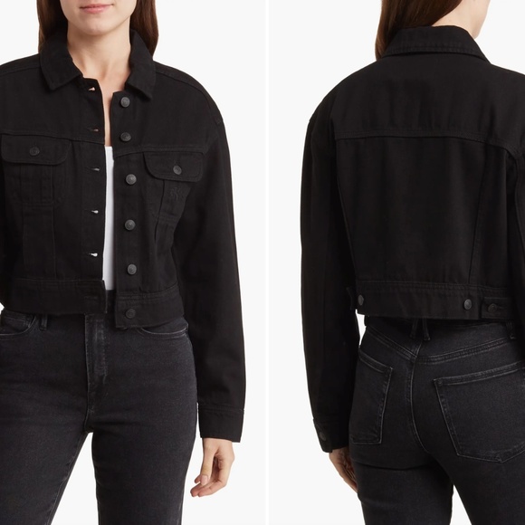 Crop Denim Trucker Jacket Calvin Klein Jeans - Picture 1 of 3